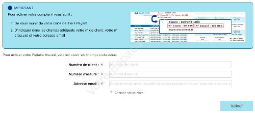 Activer mon espace assuré Mercernet : mon compte en ligne