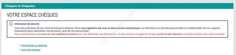 CIC Filbanque : demande de chéquier en ligne