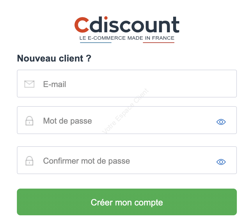 Comment créer un compte Cdiscount