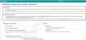 Espace virement Filbanque : opérations bancaires en ligne