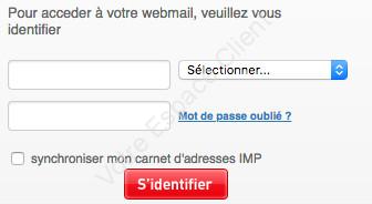 Identification à la messagerie Zimbra Alice ADSL