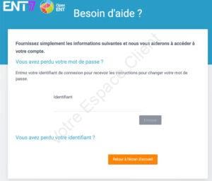 Oubli et rappel du mot de passe ENT 77