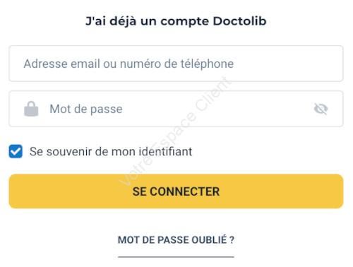 Se connecter à mon compte Doctolib