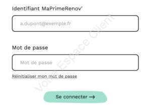 Se connecter à mon compte ma prime renov sur maprimerenov.gouv.fr