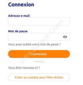Se connecter à mon compte Mon Action Click & Collect