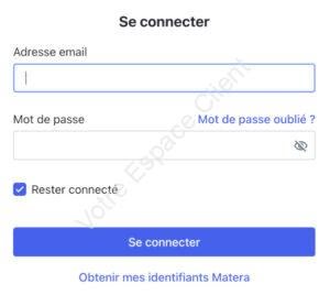 Se connecter à mon espace client Matera sur app.matera.eu