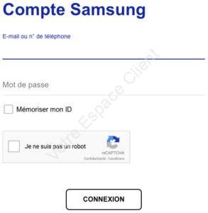 Se connecter à mon espace client Samsung
