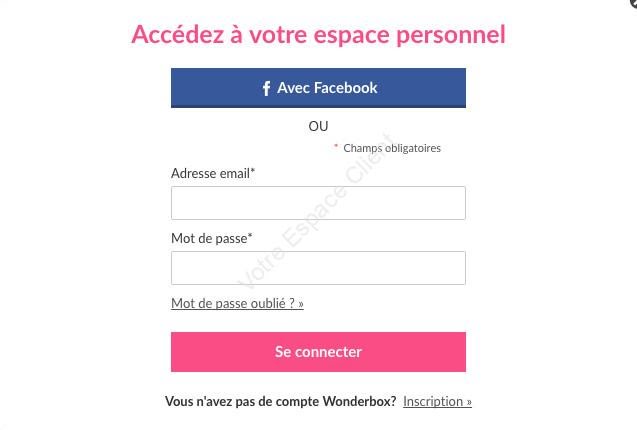 Wonderbox : mon espace personnel sur www.wonderbox.fr